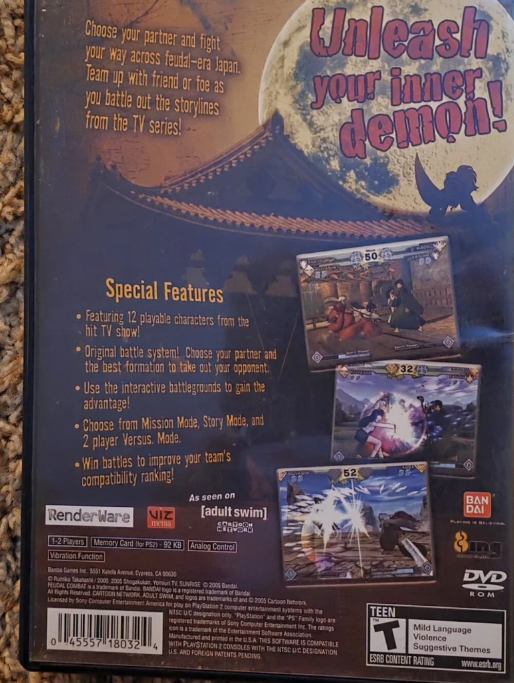 PlayStation 2 Video Game - InuYasha Feudal Combat